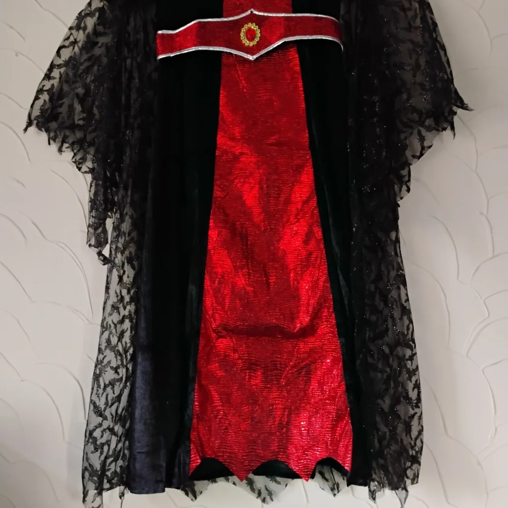 Girls Halloween Queen Vampire Costume Vampiress Dress Trick Or Treating Cosplay - Picture 7 of 16